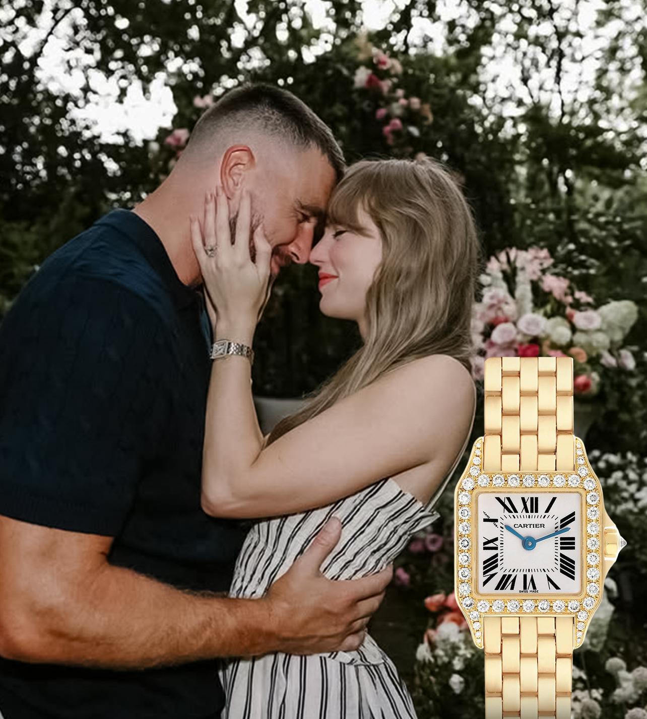 Taylor Swift’s Engagement Moment Perfectly Paired With Cartier Santos Demoiselle