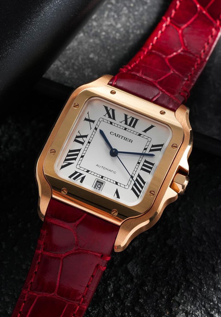 The Cartier Santos has long been a symbol of timeless elegance. Its square case, signature screws, and balanced proportions make it instantly recognisable.