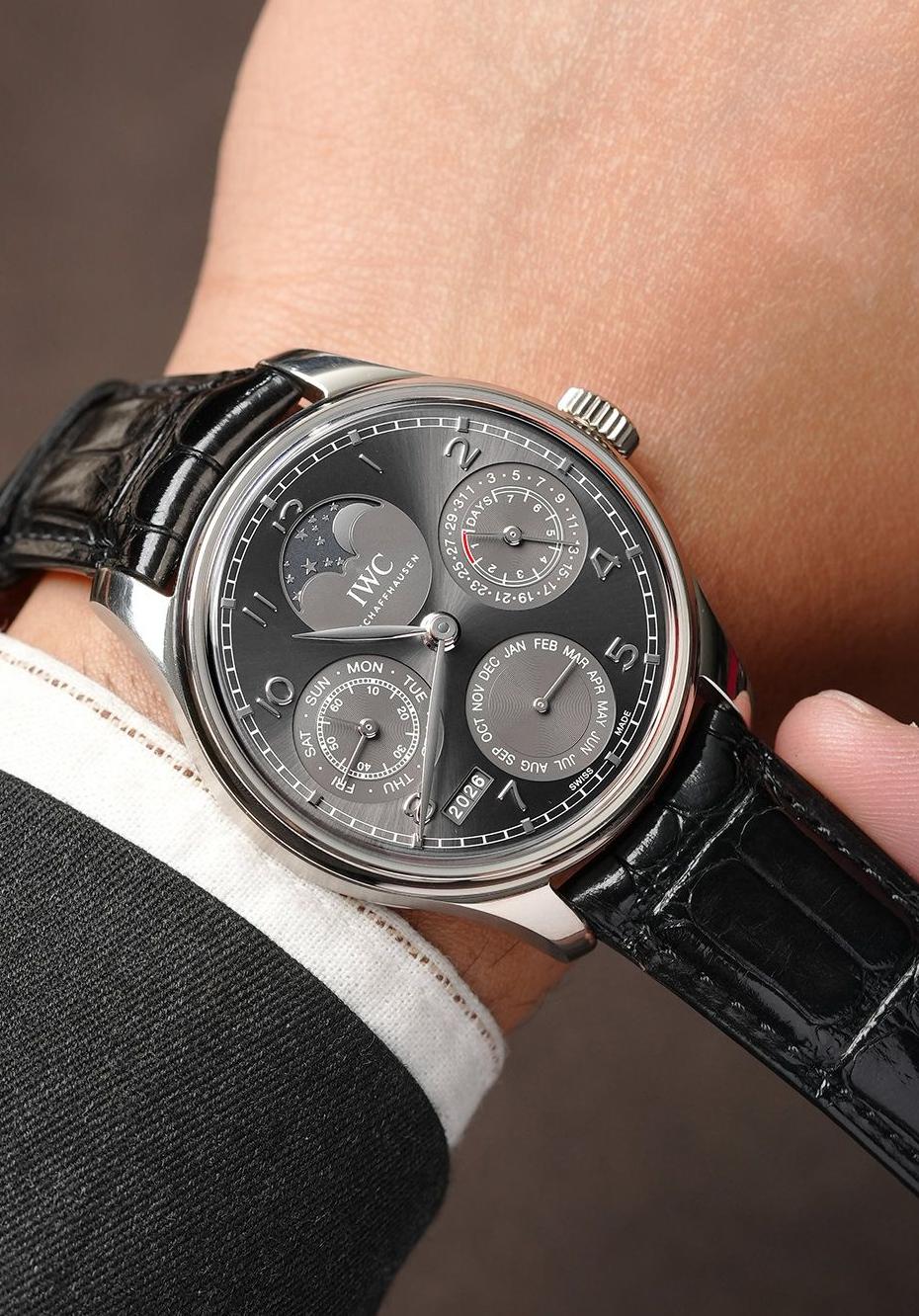 Classic Portugieser elegance, elevated by the complexity of a perpetual calendar