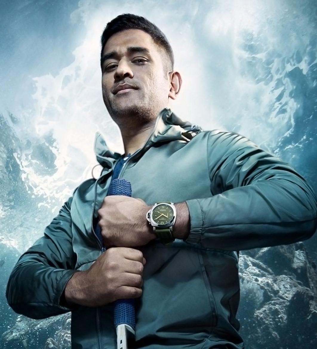 Panerai brand ambassador, Dhoni with Panerai Luminor