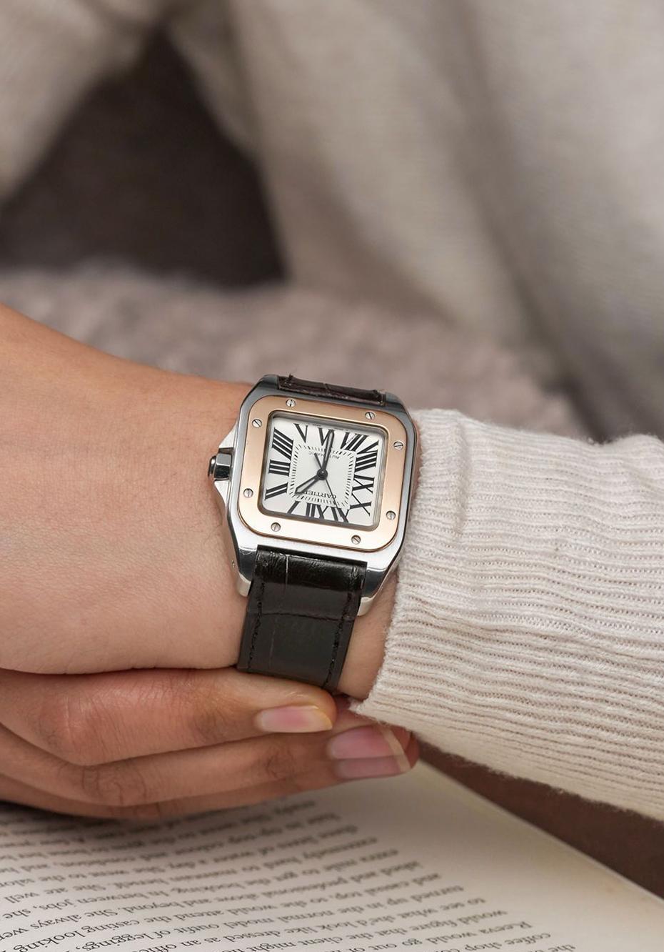 The Cartier Santos has long been a symbol of timeless elegance. Its square case, signature screws, and balanced proportions make it instantly recognisable.