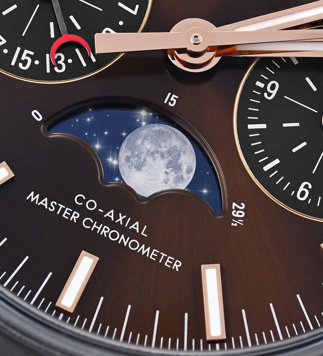 Omega Speedmaster with a moon phase complication and a Master Chronometer movement