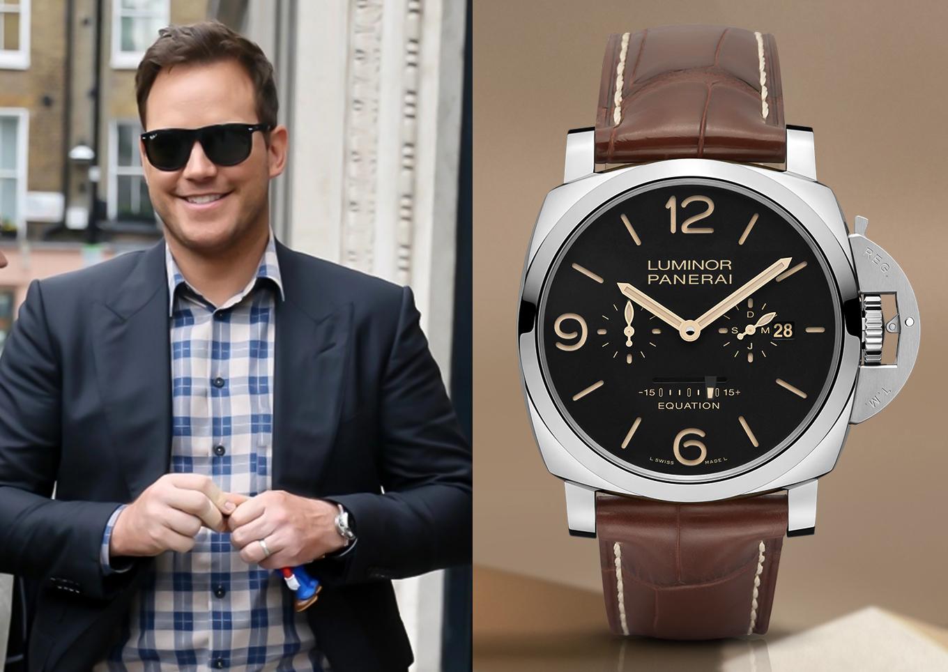 Chris Pratt in Panerai Luminor 1950 Equation of Time