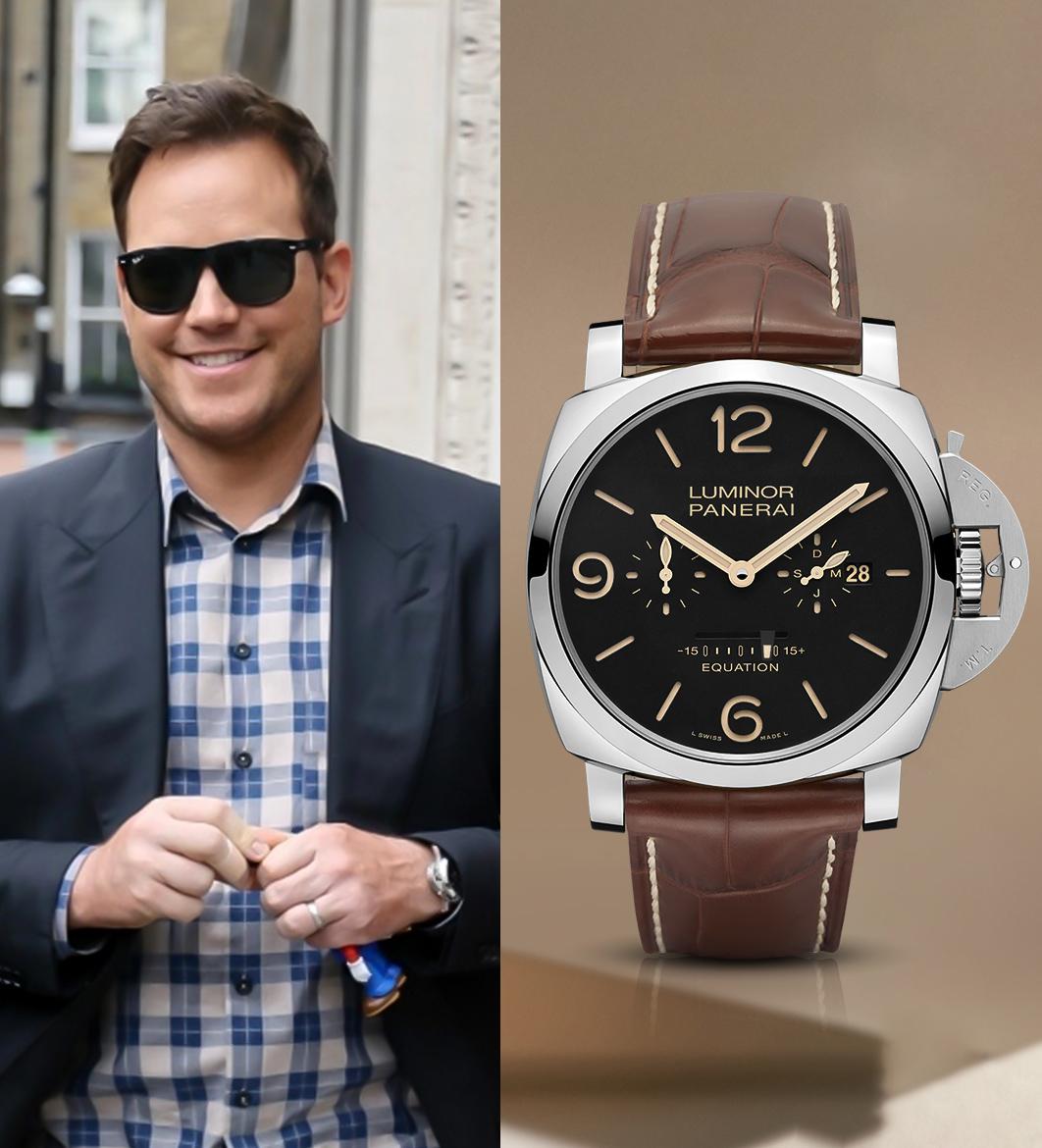 Chris Pratt in Panerai Luminor 1950 Equation of Time