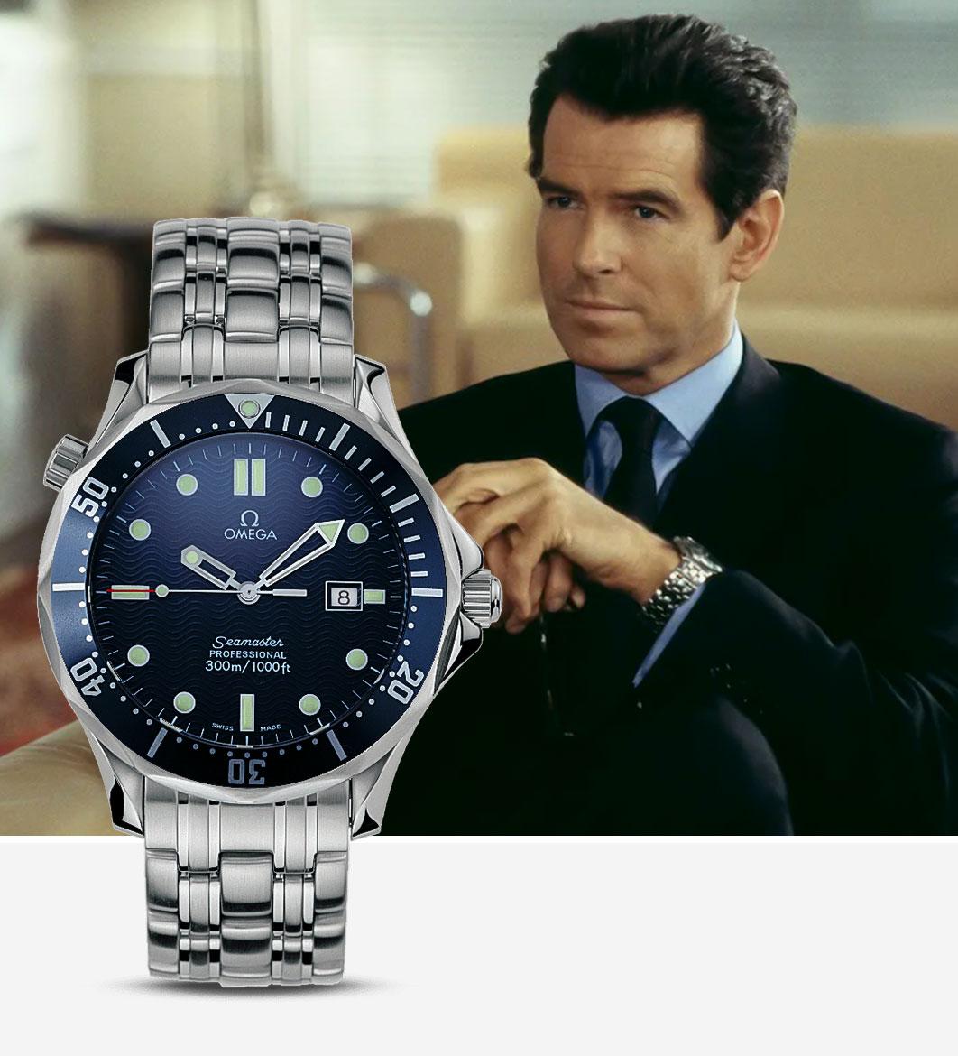 Pierce Brosnan in GoldenEye wearing Omega Seamster 300M 2541.80.00