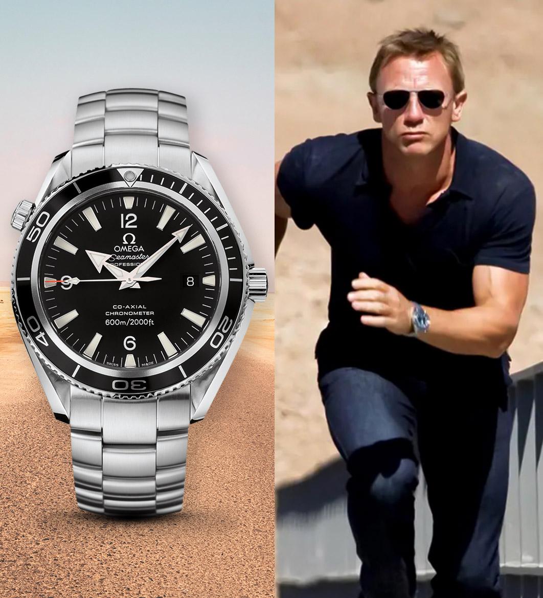 Daniel Crag wearing Omega Seamaster Planet Ocean 600M in Quantum of Solace