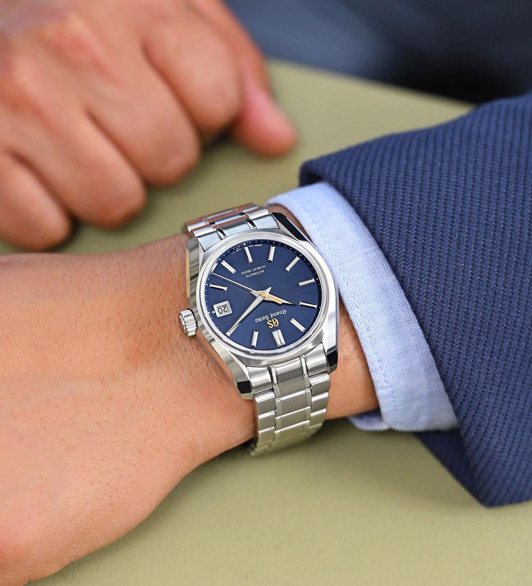 Grand Seiko Heritage with a 40mm case and a stunning blue dial