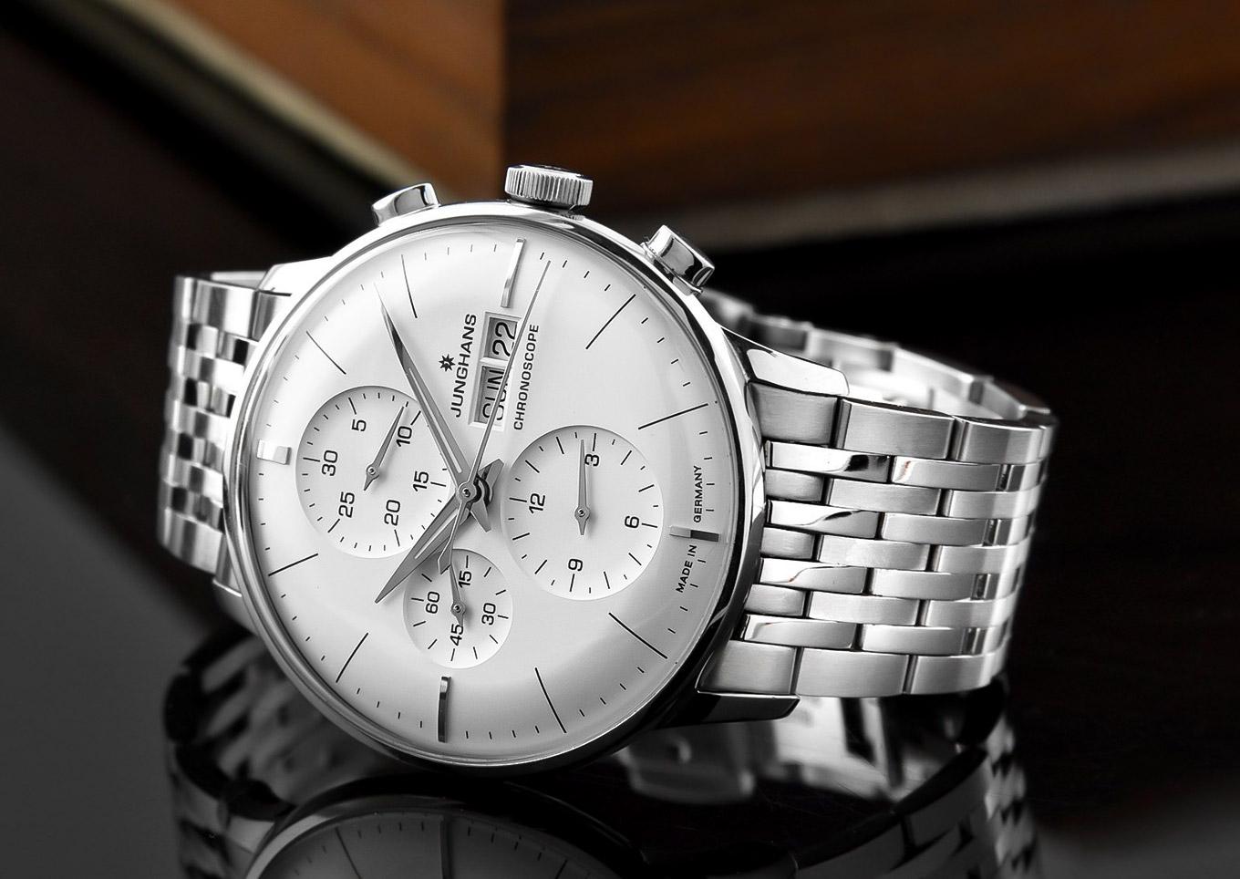 Junghans Meister Chronoscope automatic watch in steel