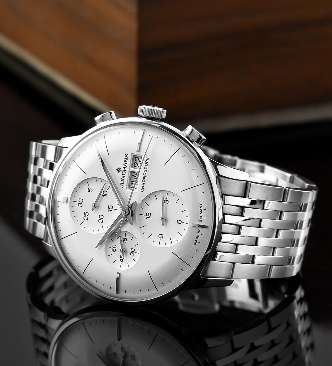 Junghans Meister Chronoscope automatic watch in steel