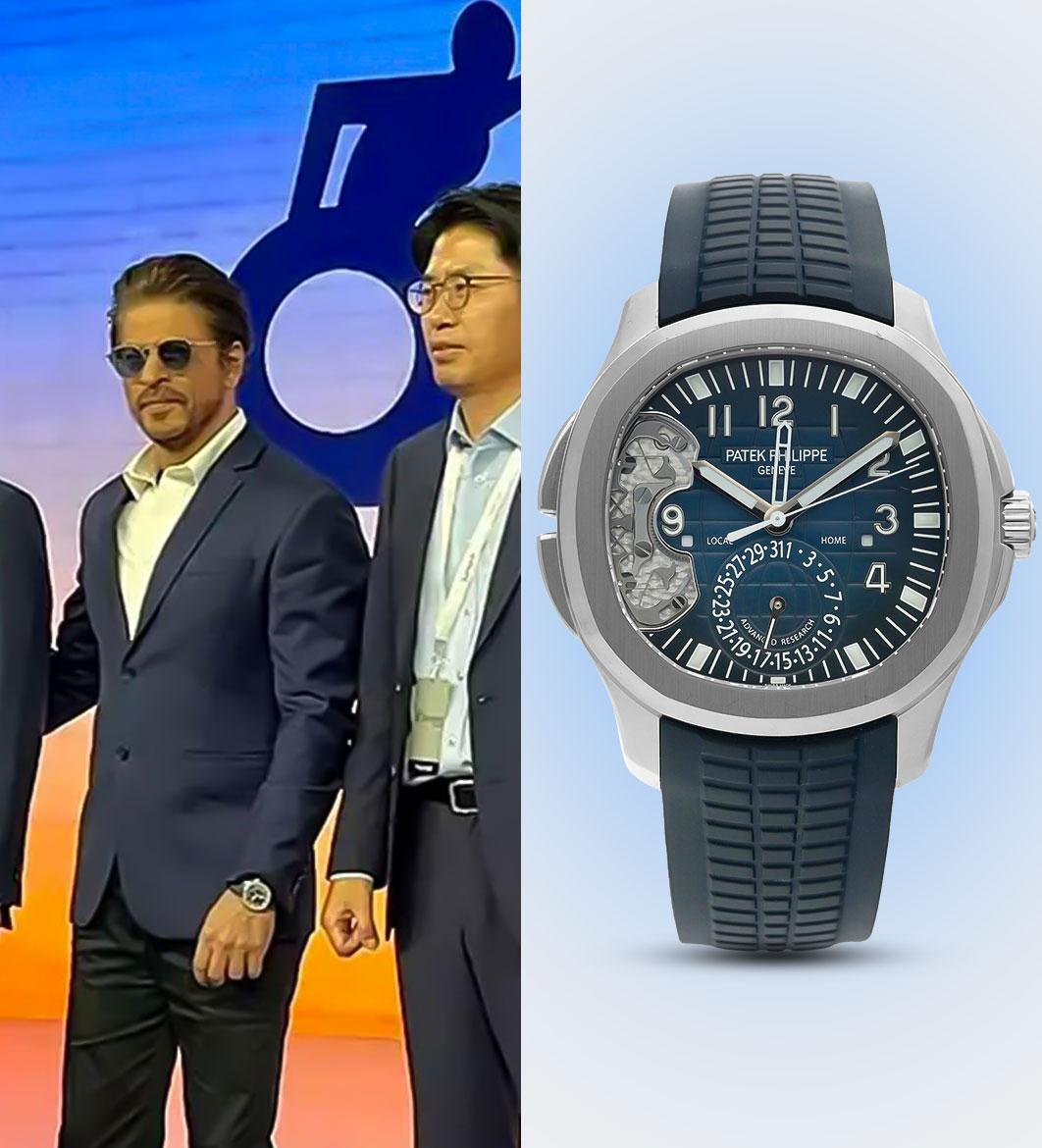 SRK wearing Patek Philippe Aquanaut Advanced Research Travel Time
