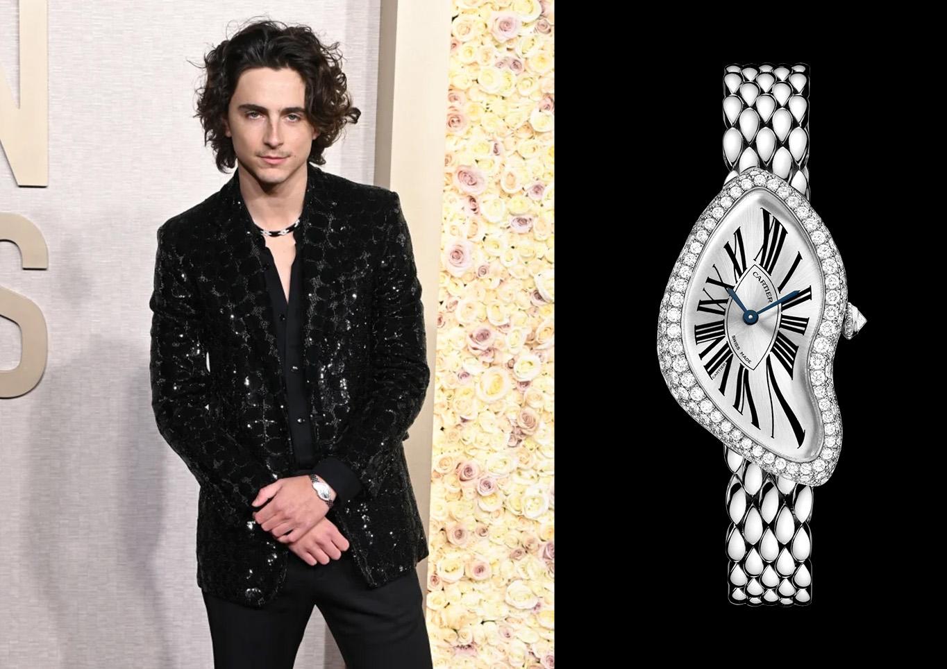 Timothée Chalamet in Cartier Crash