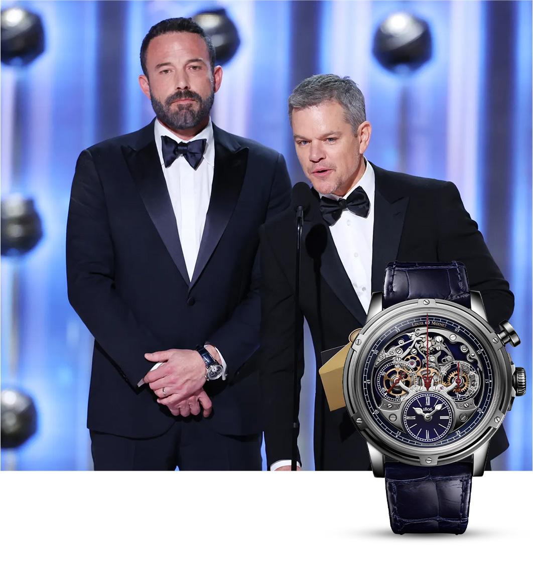 Ben Affleck in Louis Moinet Memoris Monopusher Chronograph