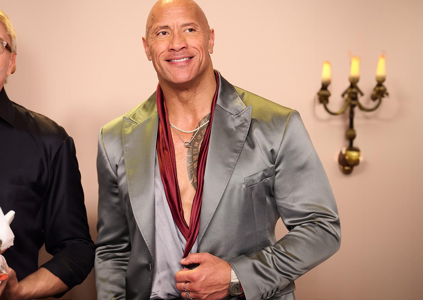 Dwayne Johnson in a Bulgari Octo Finissimo Chronograph GMT at the 96th Academy Awards
