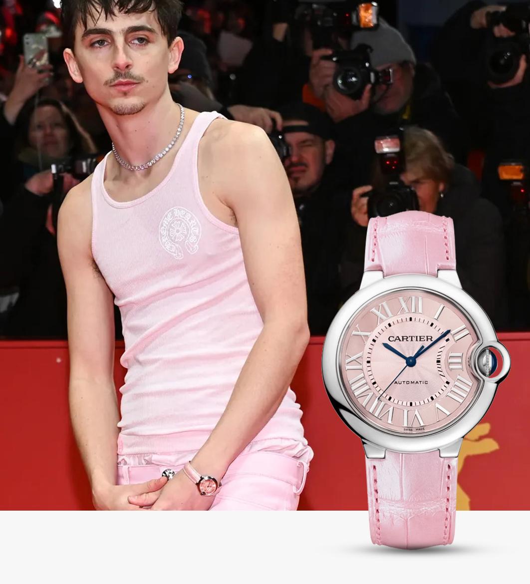 Timothée Chalamet in Cartier Ballon Bleu