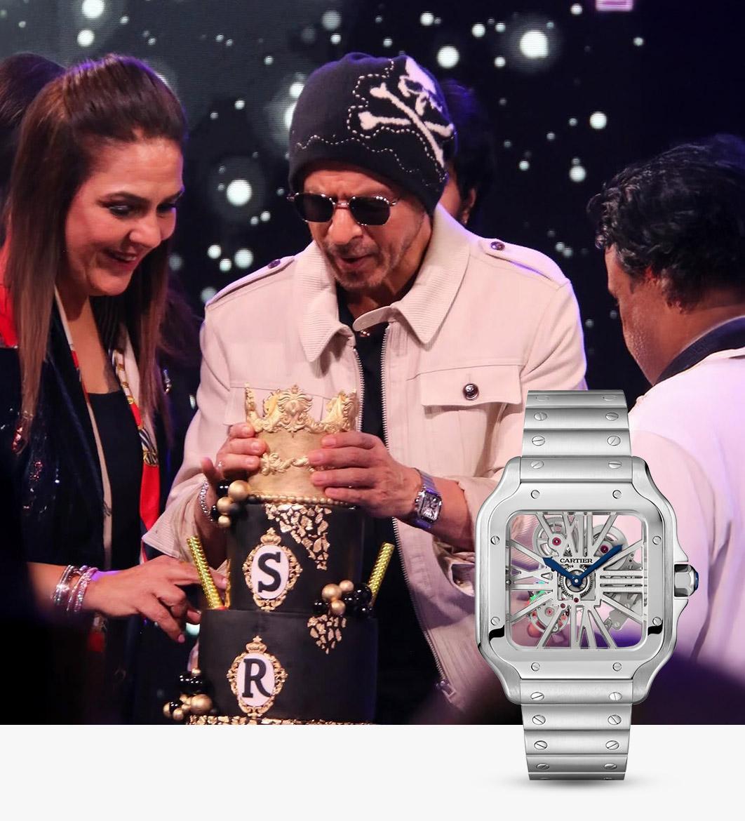 Cartier Santos Skeleton watch worn by Shah Rukh Khan