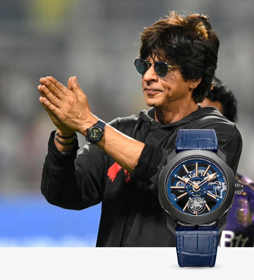 Shah Rukh Khan spotted wearing the BVLGARI Octo Roma Tourbillon Sapphire