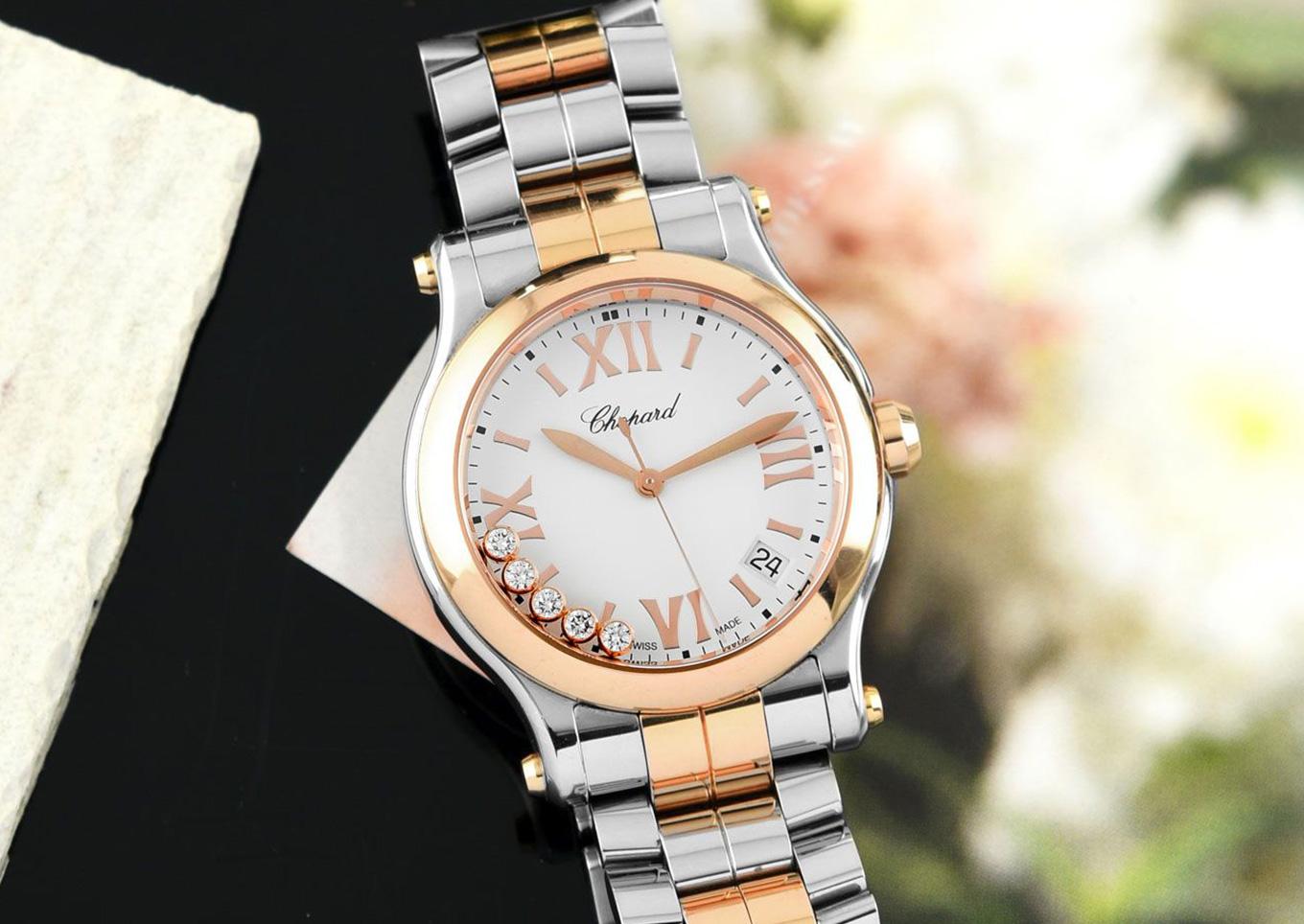 Chopard Happy Sport case and bracelet view