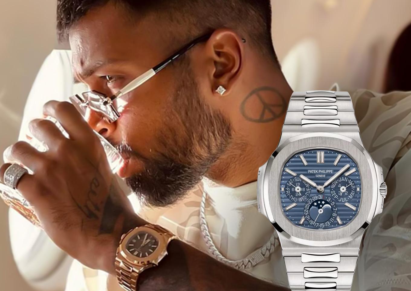 Hardik Pandya wearing the Patek Philippe Nautilus Perpetual Calendar