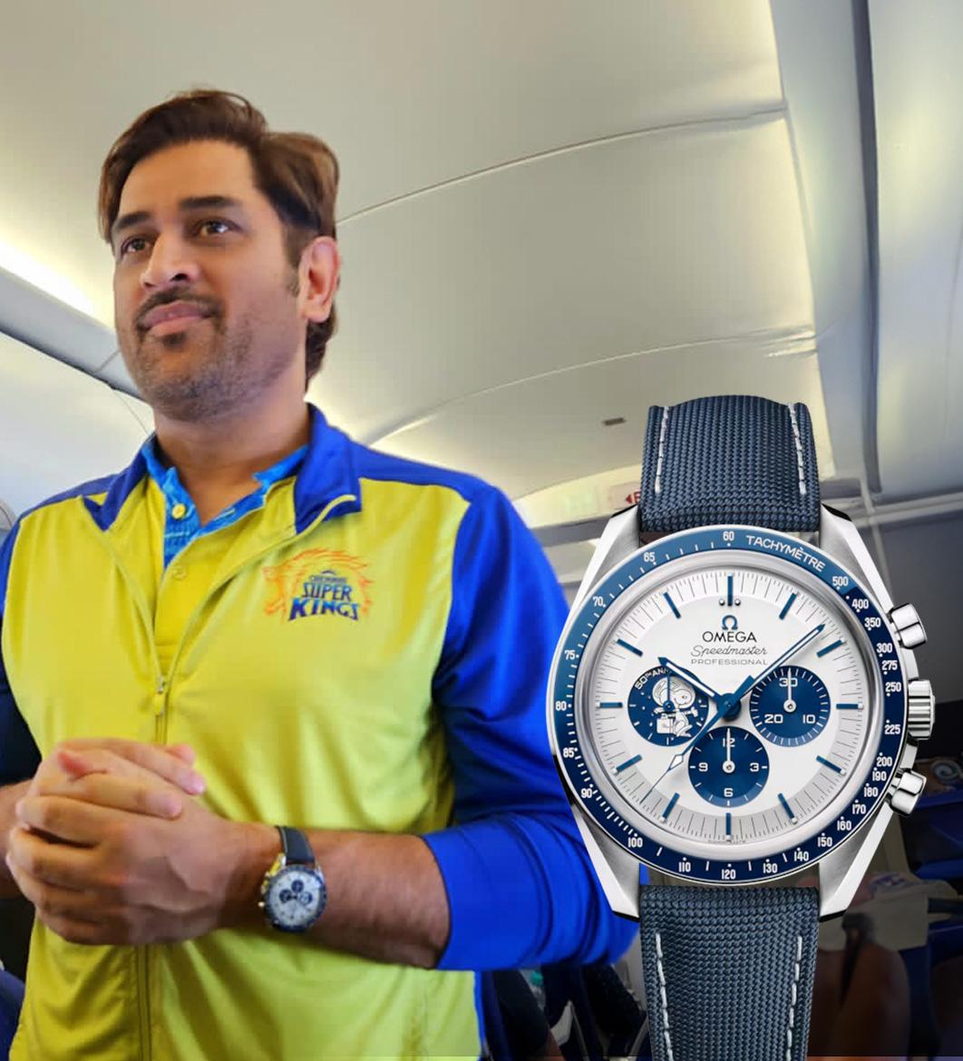 MS Dhoni wearing the Omega Speedmaster “Silver Snoopy Award”