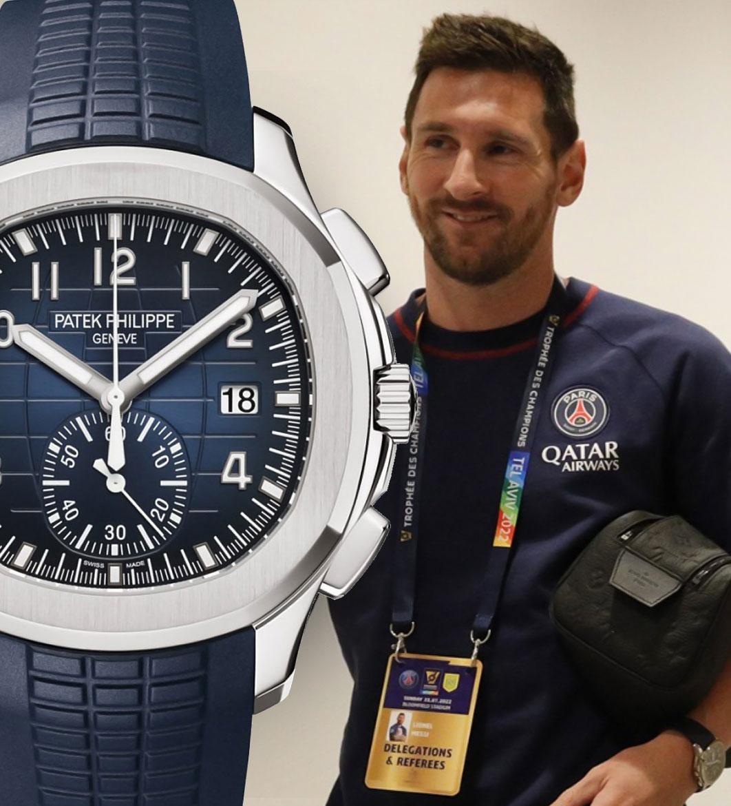 Messi with patek philippe Aquanaut Chronograph