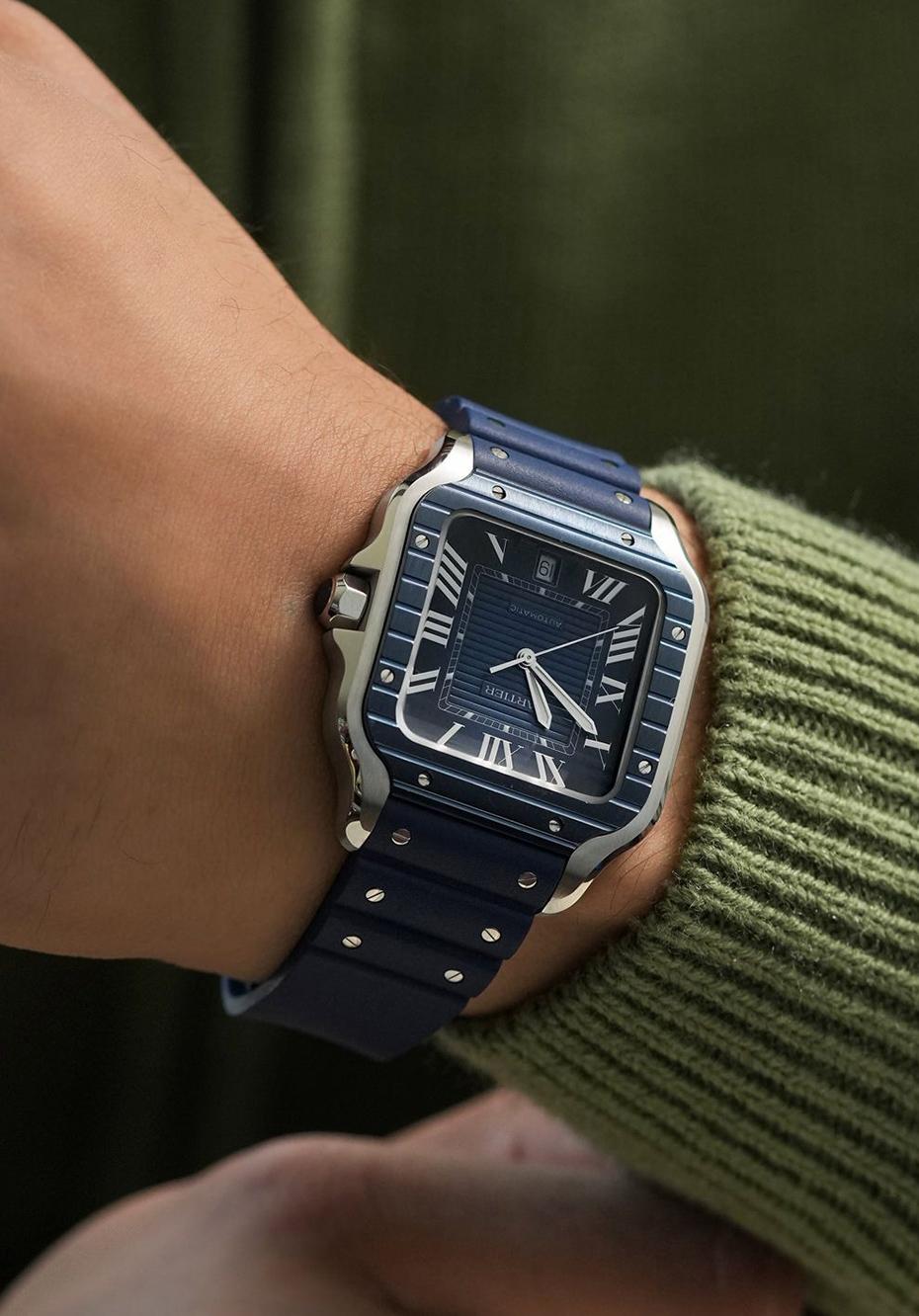 The Cartier Santos has long been a symbol of timeless elegance. Its square case, signature screws, and balanced proportions make it instantly recognisable.