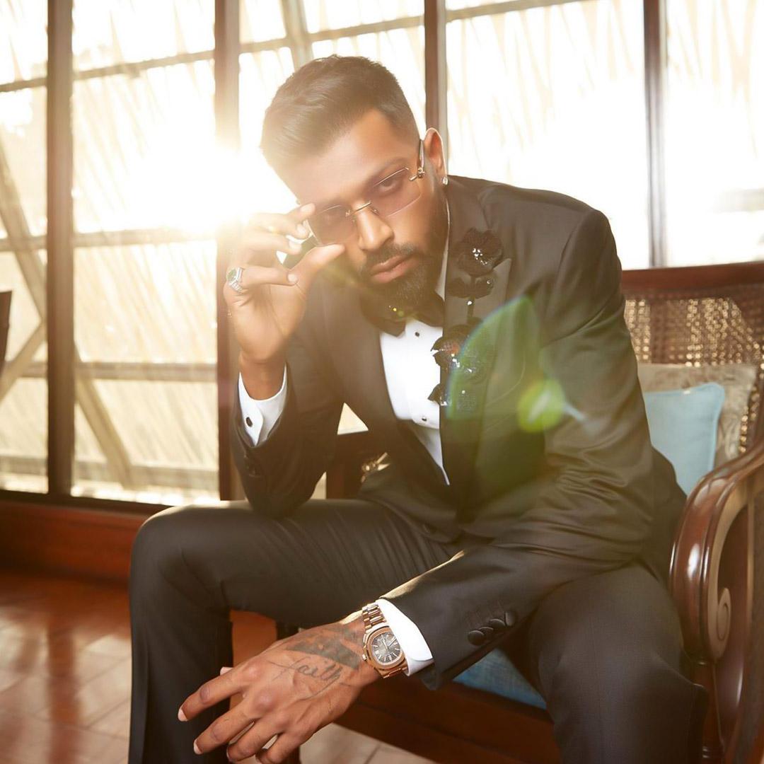 Hardik Pandya\'s wedding look, wearing a Patek Philippe